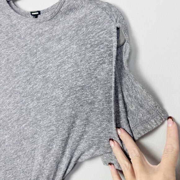 MONROW | REVOLVE Gray Split Sleeve Shirred Mini Dress NEW Women’s Size X-Small - Picture 3 of 10